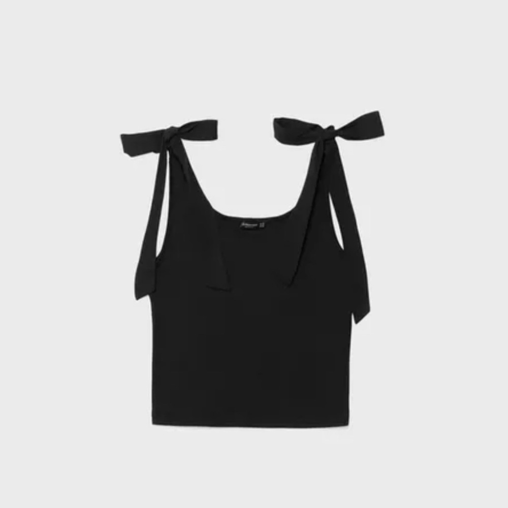 Shoulder Tie Cropped Tank Top